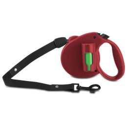 PAW Bio Retractable Leash with Green Pick up Bags Red