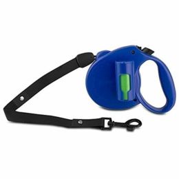 PAW Bio Retractable Leash with Green Pick up Bags Blue